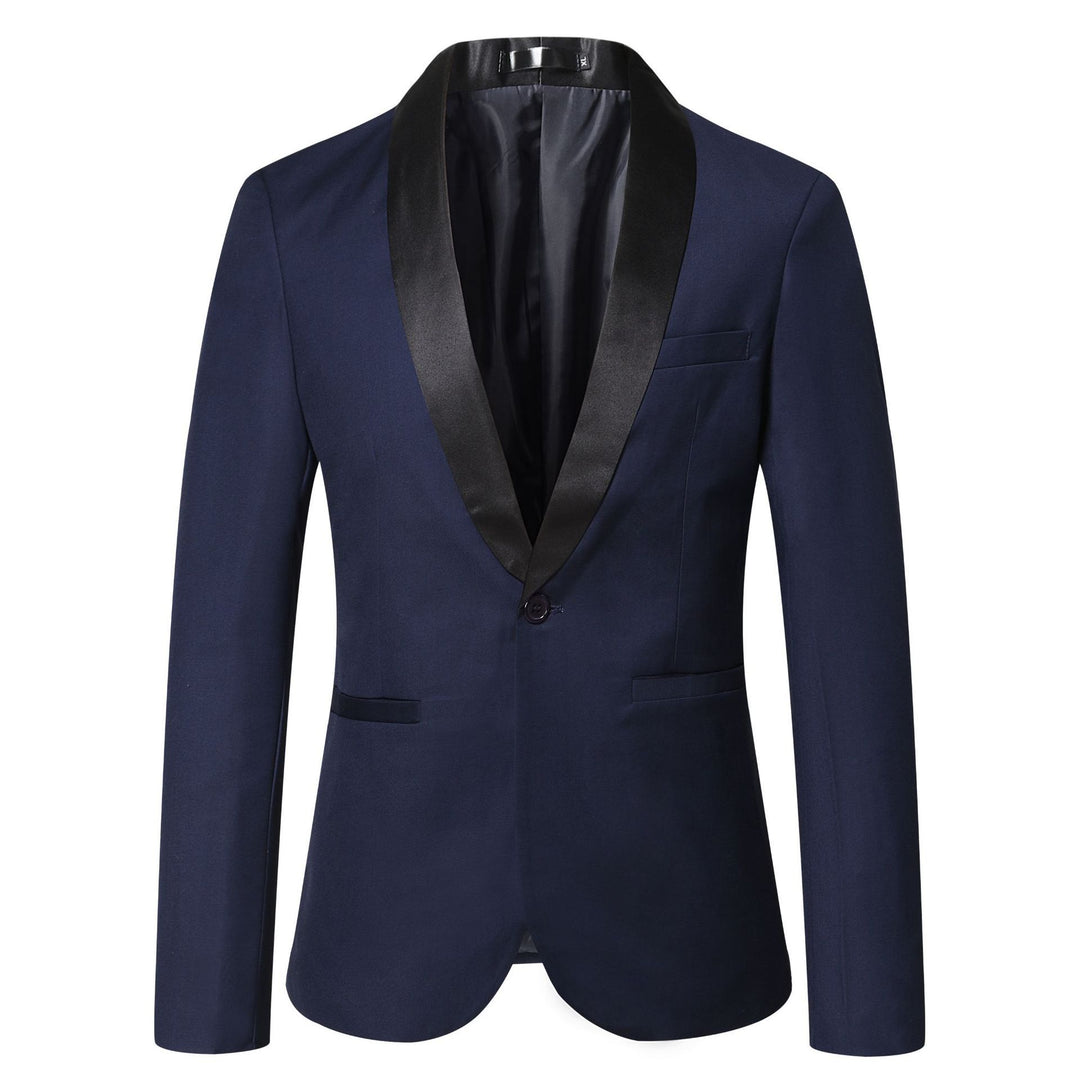 Herren eleganter Smoking-Blazer mit schickem Satinrevers R&B