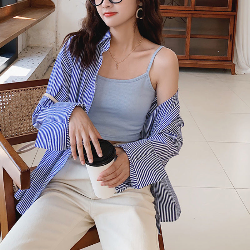 Damen Cropped Top mit schmalen Trägern und elastischem Schnitt