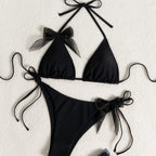 Damen Triangel-Bikini mit verspieltem Schleifendetail und trendigen BindR&Bändern R&B