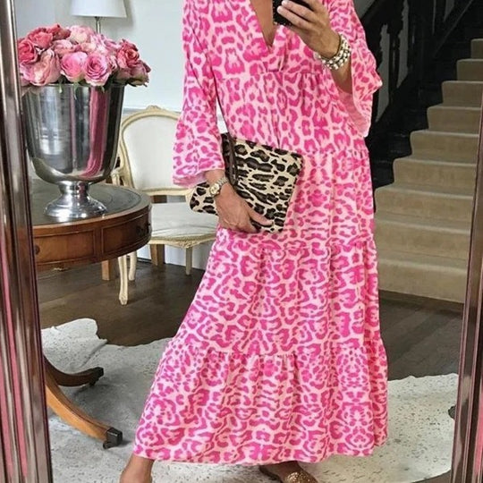 Damen Maxikleid im eleganten Leoprint R&B
