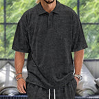 Herren Poloshirt mit strukturiertem Design und praktischen Knöpfen