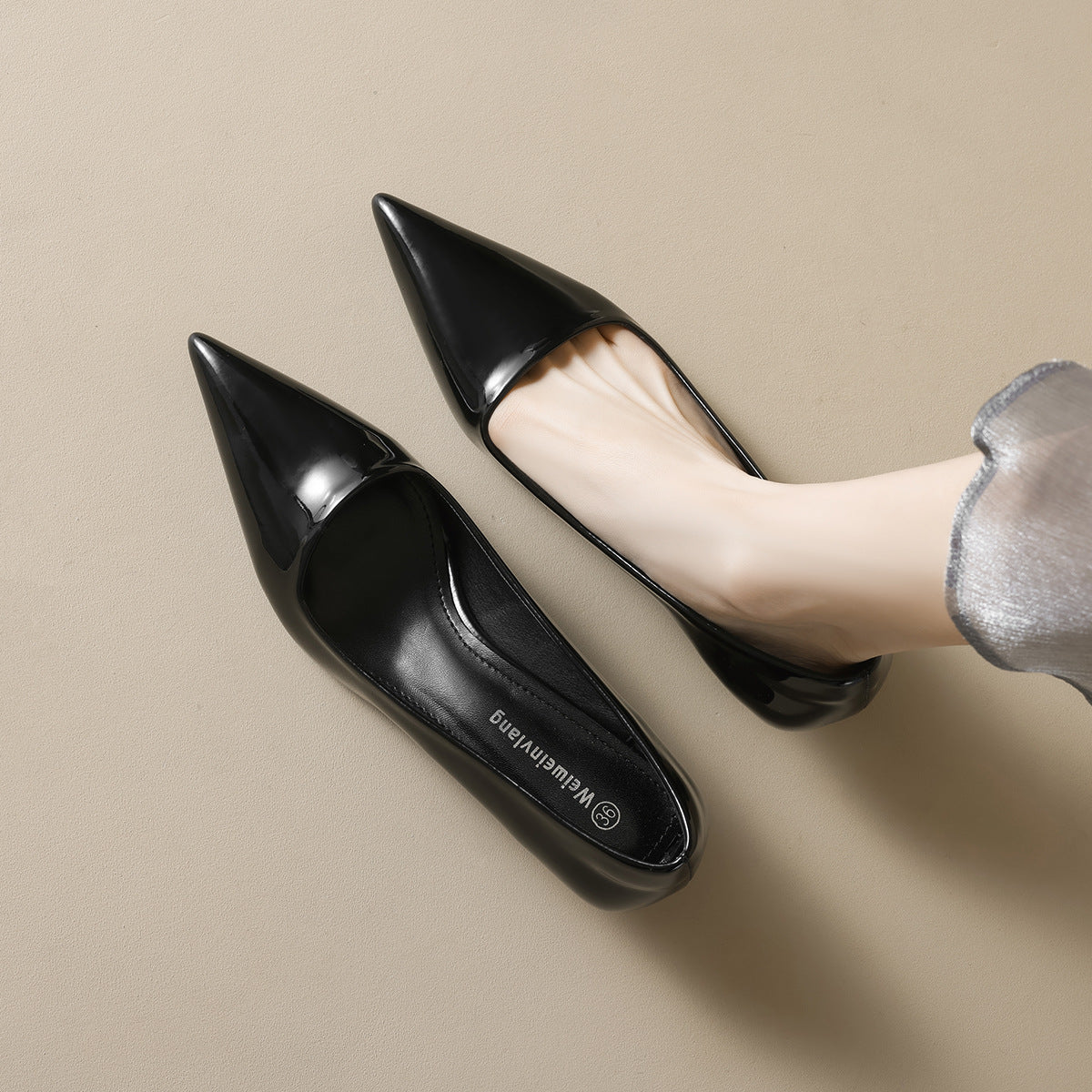 Damen spitze Absatzschuhe