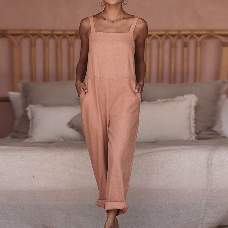 Damen Leichter Jumpsuit mit praktischen Taschen R&B
