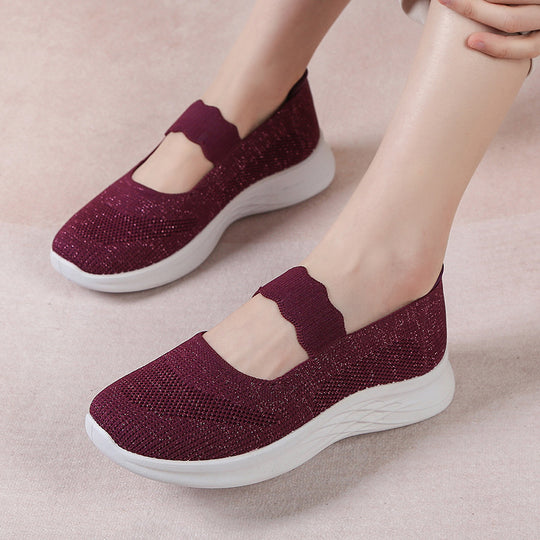 Damen bequeme Sneaker mit elastischen Riemen R&B