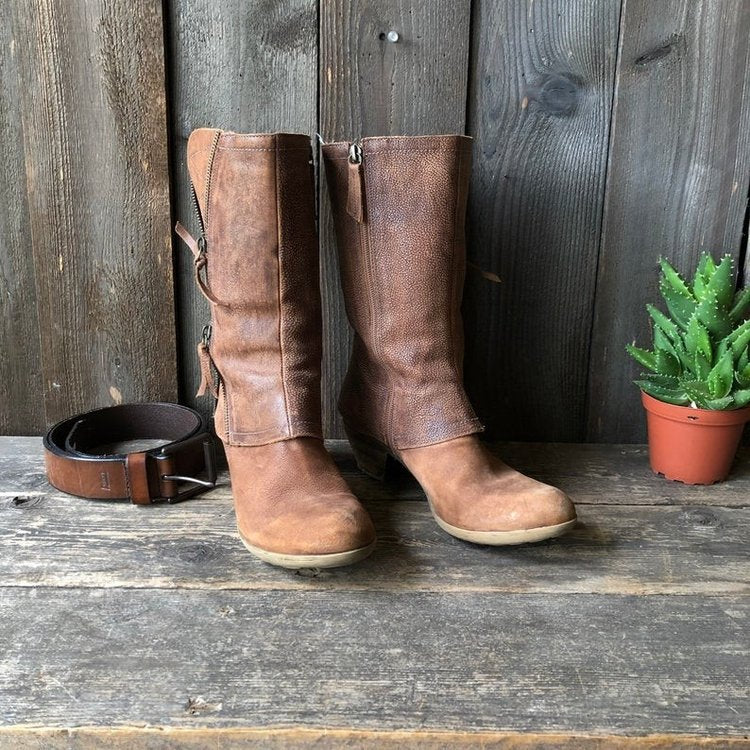 Damen Stiefel mit modischen Reißverschluss-Details und komfortablem Blockabsatz R&B