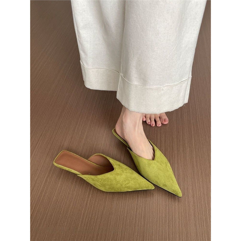 Damen spitze Mules mit elegantem Velourslederfutter R&B