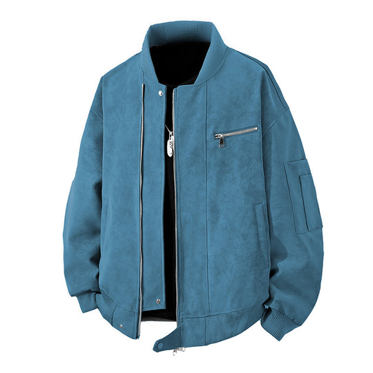 Herren Trendige Bomberjacke im Vintage-Look mit praktischem Reißverschluss und stylischen Details R&B