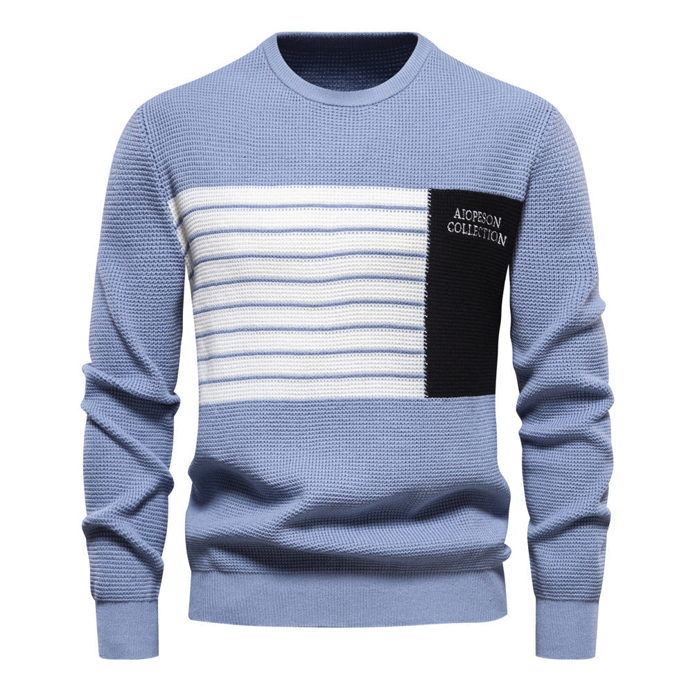 Herren Pullover mit modernem Strukturdesign und auffälligen Farbdetails