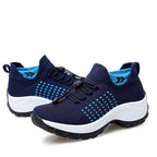 Damen Sportliche Lauf-Schuhe mit atmungsaktiver Netzstruktur und elastischem Verschluss R&B