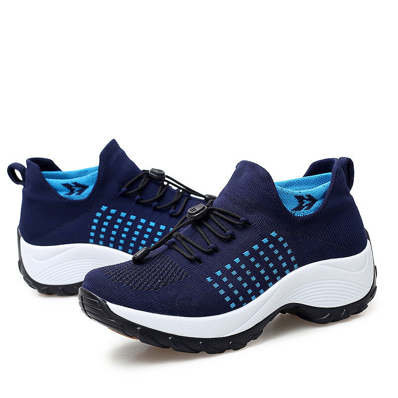 Damen Sportliche Lauf-Schuhe mit atmungsaktiver Netzstruktur und elastischem Verschluss R&B