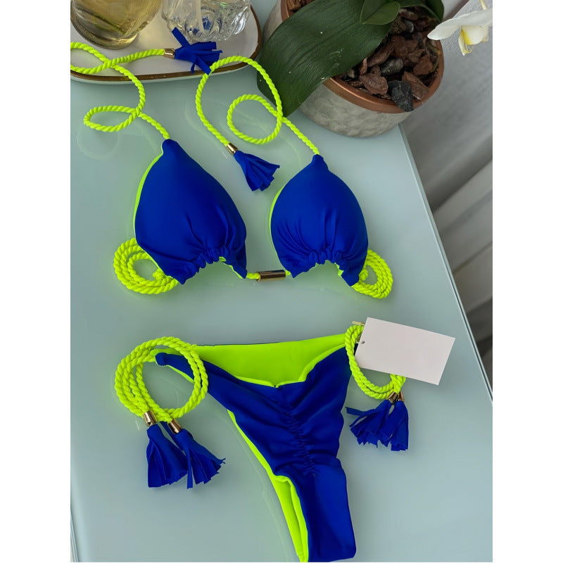 Damen Triangel-Bikini mit verspieltem Trockenband und eleganten Details R&B