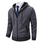 Herren elegante und bequeme Strickjacke mit Kapuze R&B