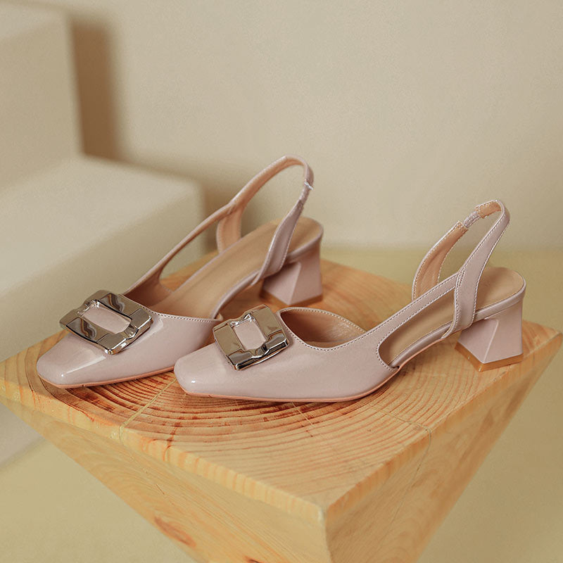 Damen Slingback-Pumps mit modischem Blockabsatz