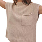Damen Strickoberteil mit lässigem Schnitt und kurzen Ärmeln