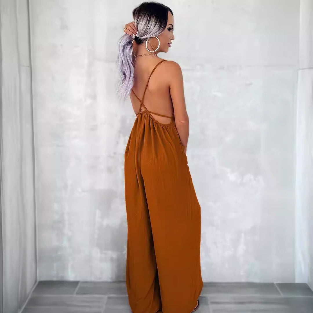 Damen Jumpsuit mit Schlaufen-Details und Taschen R&B
