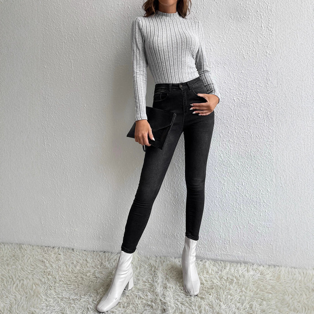 Damen Langarm Shirt mit Rippendesign R&B