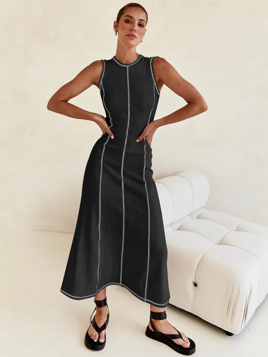 Damen Elegantes Maxikleid mit subtilen Nähdetails R&B