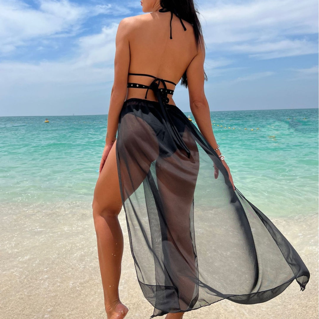 Damen Bikini-Set mit transparentem Überwurf R&B