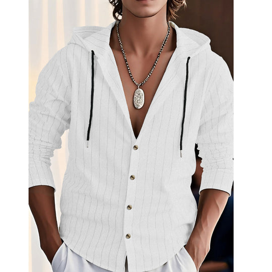 Herren modische Hemdjacke mit Kapuze und strukturiertem Design R&B