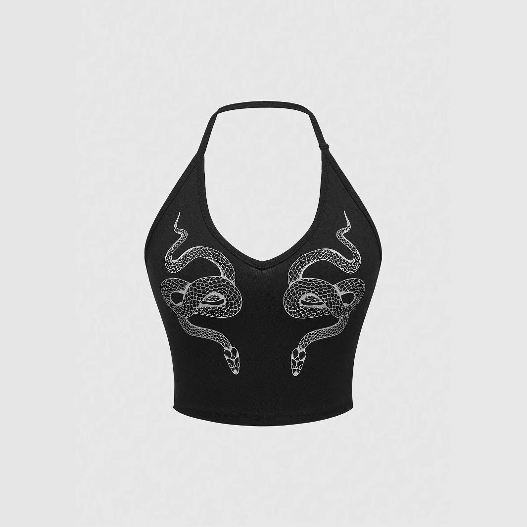 Damen Crop Top mit Schlangendesign R&B
