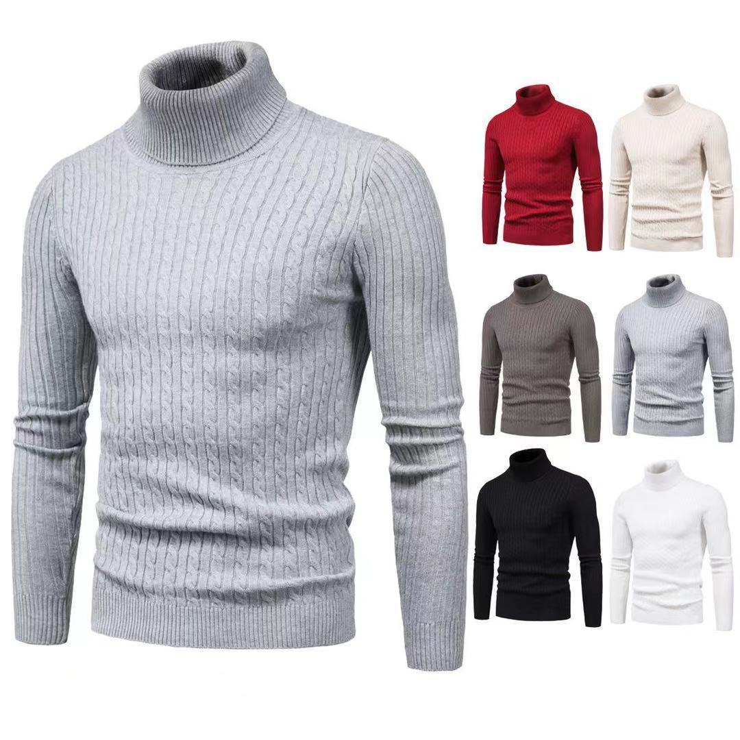 Herren Rollkragenpulli mit strukturiertem Zopfmuster R&B