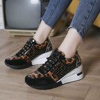 Damen Sneaker mit Leopard-Print und atmungsaktiver Mesh-Oberfläche R&B