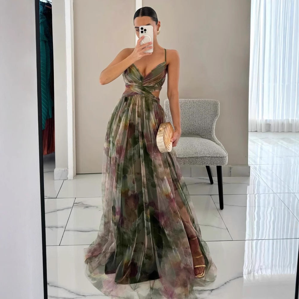 Damen Elegantes Maxikleid mit raffinierten Cut-Out-Details und fließendem Design R&B