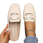 Damen elegante Mokassins mit modischem Schnallenverschluss R&B