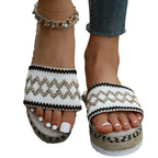 Damen Plattform-Sandalen mit buntem Ethno-Design R&B