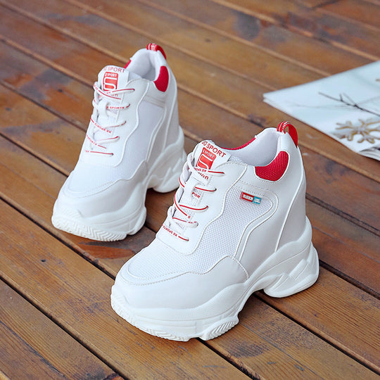 Damen Sportliche Hochfront Sneakers mit atmungsaktiver Oberflächenstruktur und dämpfender Sohle R&B