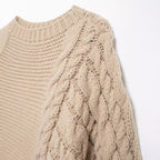 Damen Strickpullover im lässigen Oversize-Schnitt mit aufwendigem Zopfmuster R&B