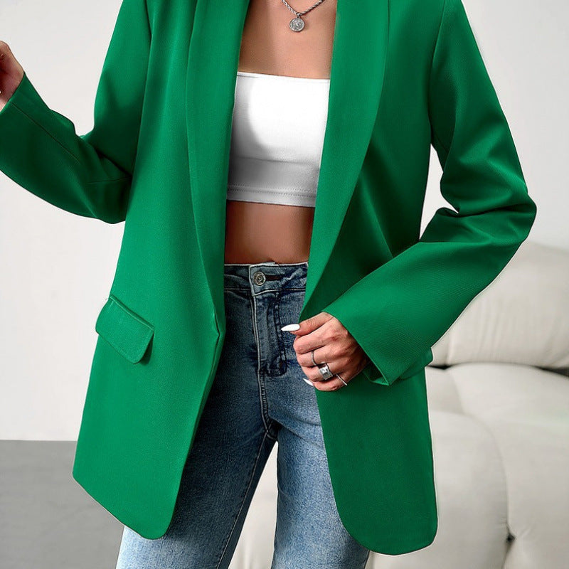 Damen Taillierter Offener Blazer R&B