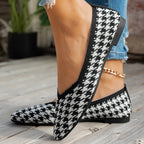 Damen Ballerinas mit kreativem Hahnentrittmuster und flexiblem Fußbett R&B