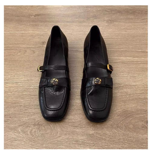 Damen Mokassins mit elegantem Riemen und luxuriösem Metall-Detail R&B