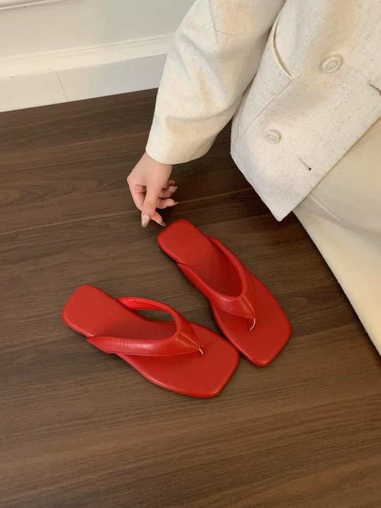 Damen modische Zehentrenner-Pantoletten mit ergonomischem Fußbett und elegantem Design R&B