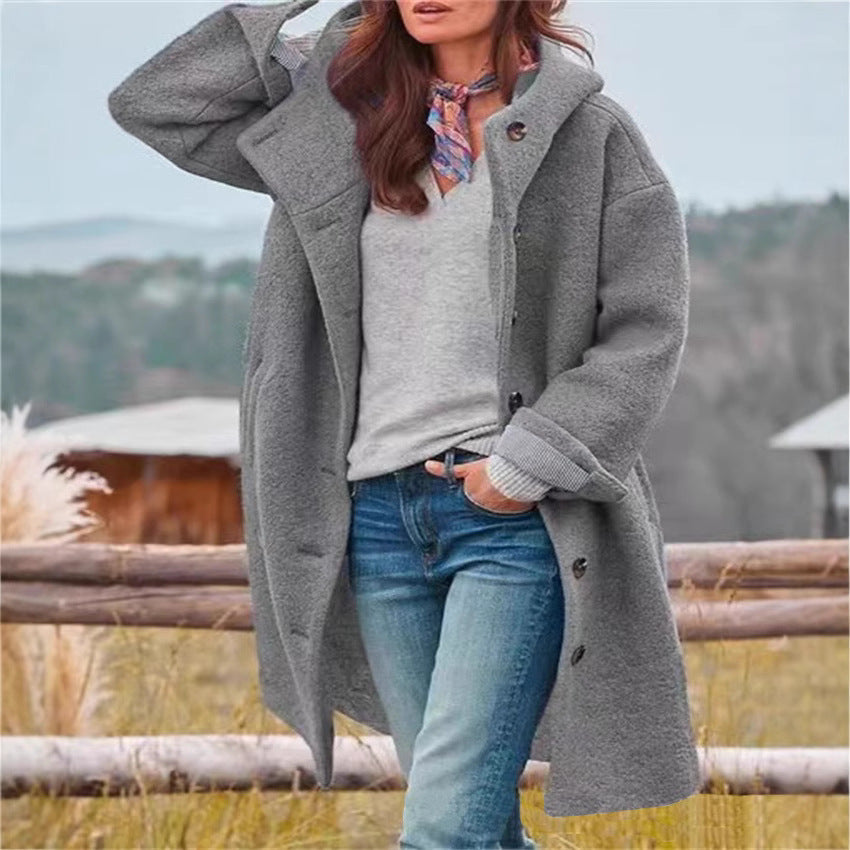 Damen Oversized Wollmantel R&B