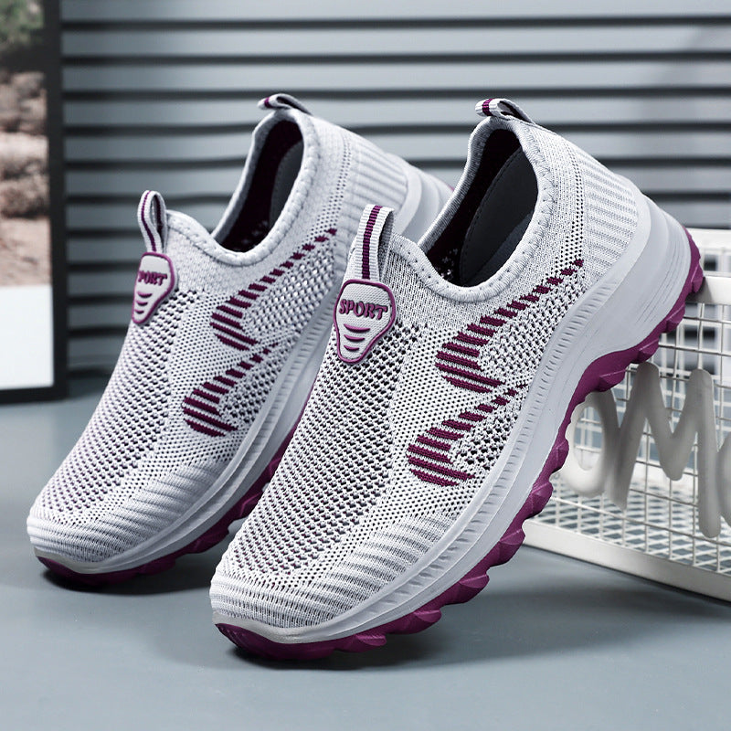 Damen Sportliche Freizeitschuhe mit elastischem Strickdesign R&B