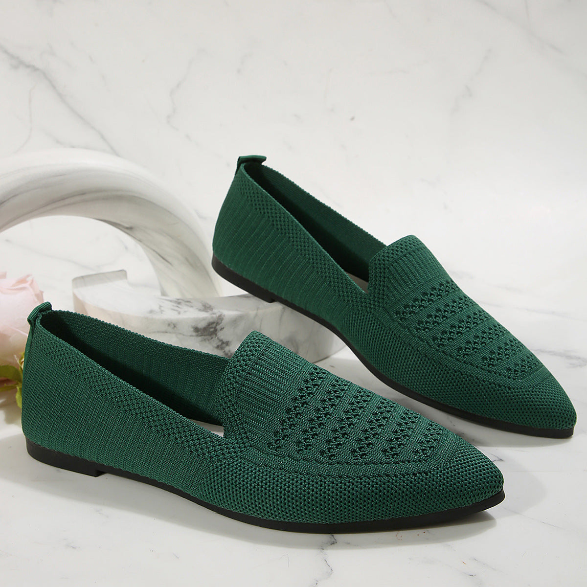 Damen Slipper mit atmungsaktivem Strickdesign R&B