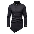 Herren Longsleeve Hemd im avantgardistischen Design mit asymmetrischem Saum R&B