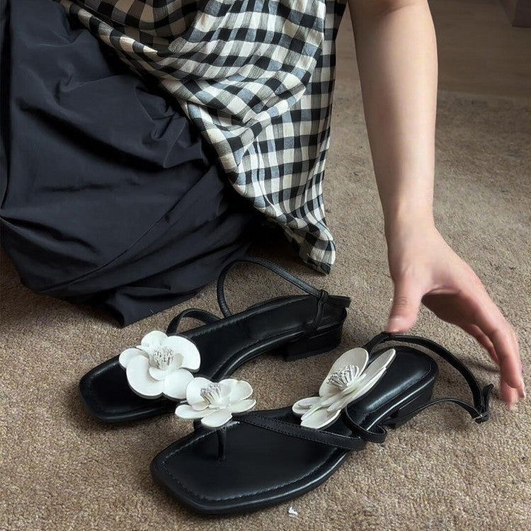 Damen Elegante Sandalen mit modischem Blütenakzent R&B