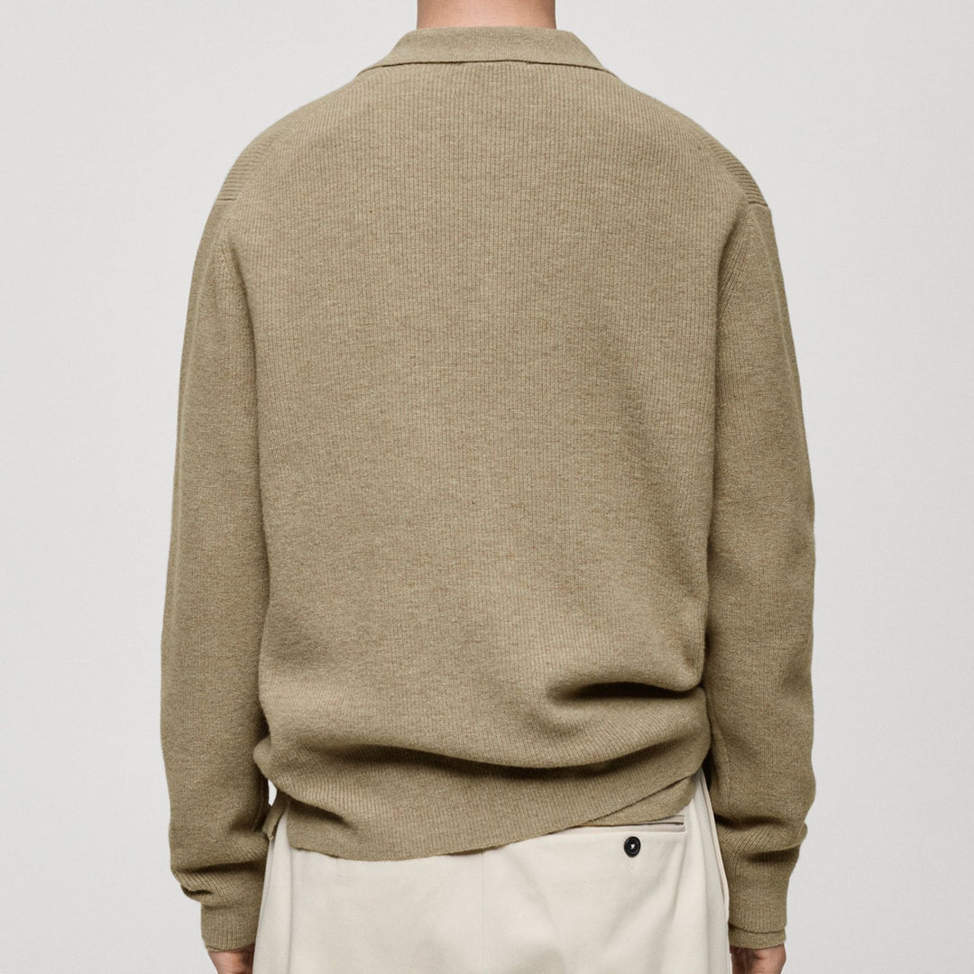 Herren Strickjacke mit modernem Kragen und hochwertigen Knöpfen R&B