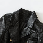 R&B | Croc-Stil Faux-Leder Mantel