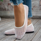 Damen atmungsaktive Slip-On Ballerinas mit flexiblem Netzdesign R&B