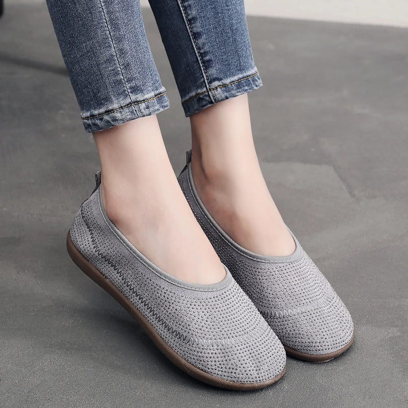 Damen bequeme Slip-On Schuhe mit atmungsaktivem Gewe