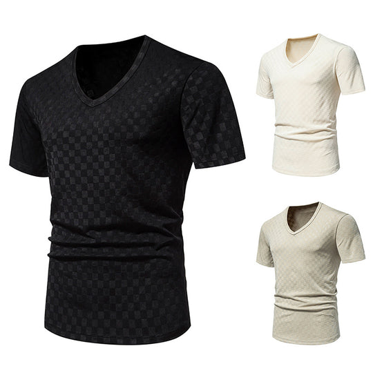 Herren V-Ausschnitt Shirt mit strukturierter Oberfläche R&B
