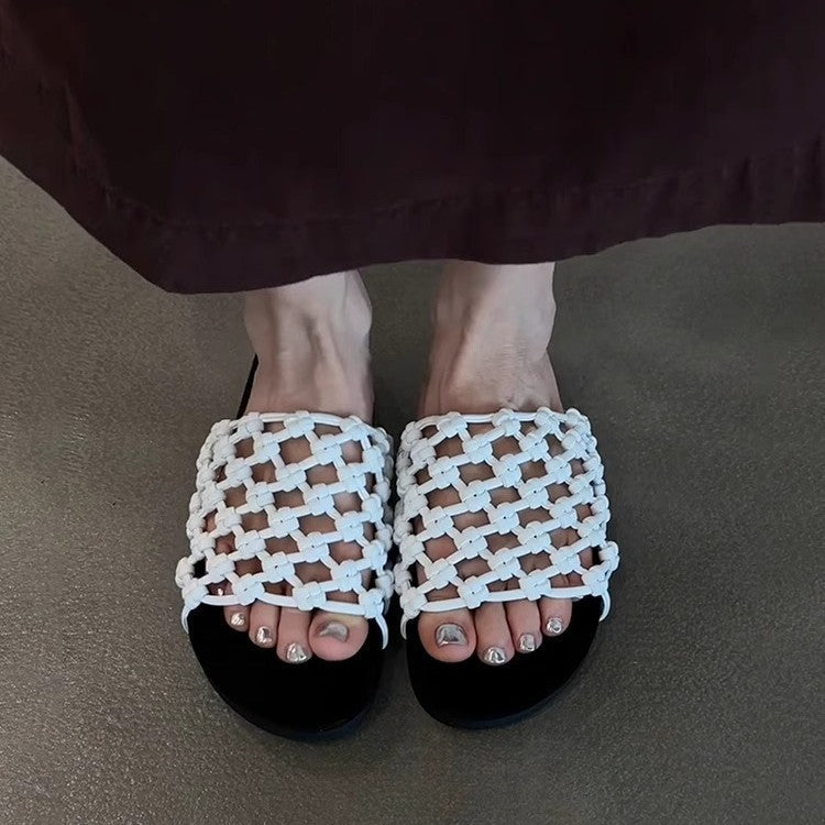 Damen Komfortable Clogs mit geflochtenem Design und gepolsterter Innensohle R&B