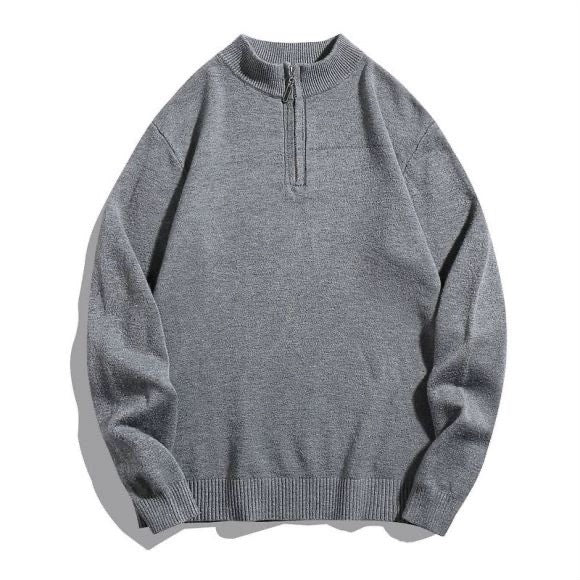 Herren gesunder und stilvoller Stehkragenpullover mit Reißverschluss