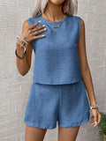 Damen lässiges Shorts-Set aus leichtem, atmungsaktivem Stoff R&B