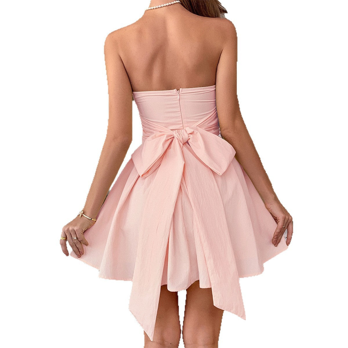 Damen Bandeau Sommerkleid mit fließendem Saum und schöner Silhouette R&B