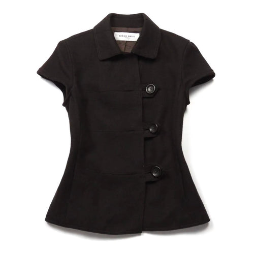 Damen Figurumspielende Kurzarmjacke mit Knopfdetails R&B